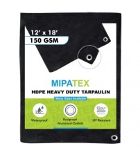 Mipatex Tarpaulin / Tirpal 12 Feet x 18 Feet 150 GSM (Black)